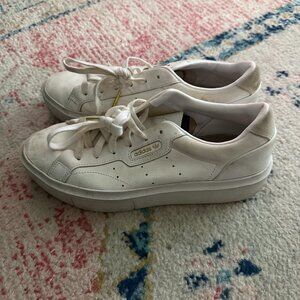 Adidas White Tennis Court Shoes